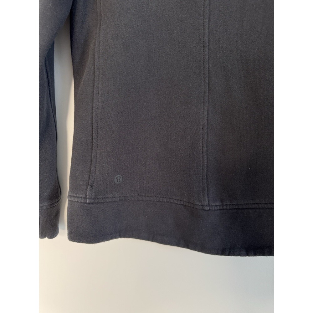 Lululemon Fleece Be True Moto Jacket Womens Size 2 Black Asymmetric Zip Quilted - Picture 9 of 13